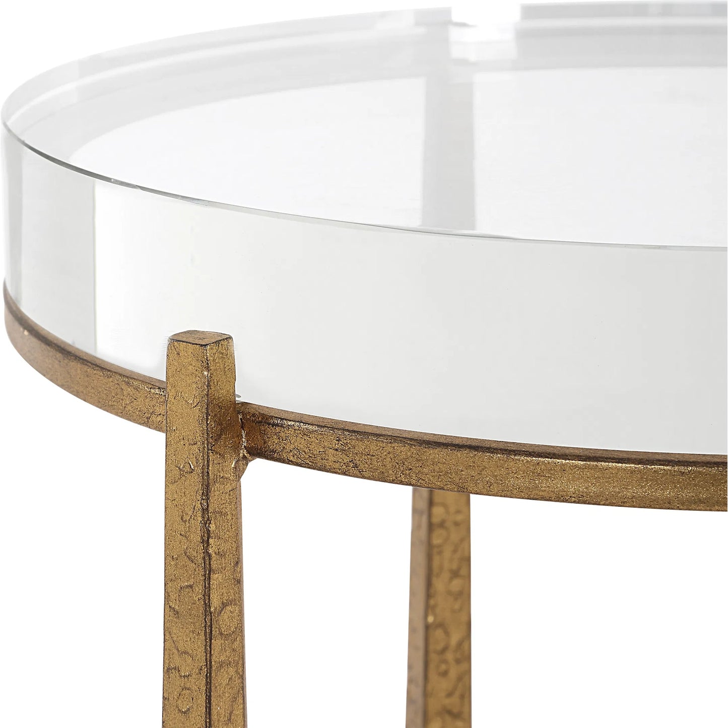 005 SI-2295375 | Lifestyle | Midas Antique Accent Table by Uttermost in gold. Made from iron, crystal in a unique style.