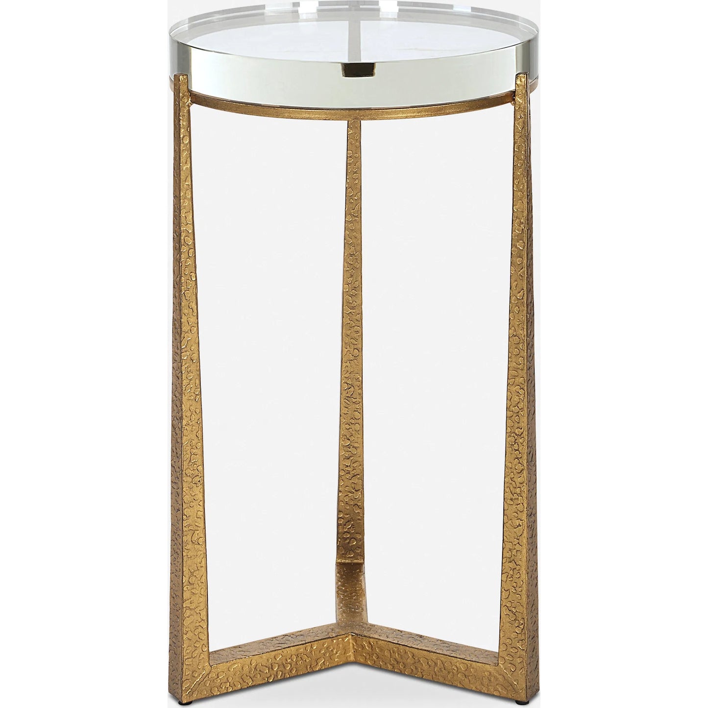 002 SI-2295375 | Additional Silo | Midas Accent Table by Uttermost in gold. Made from iron, crystal in a unique style.