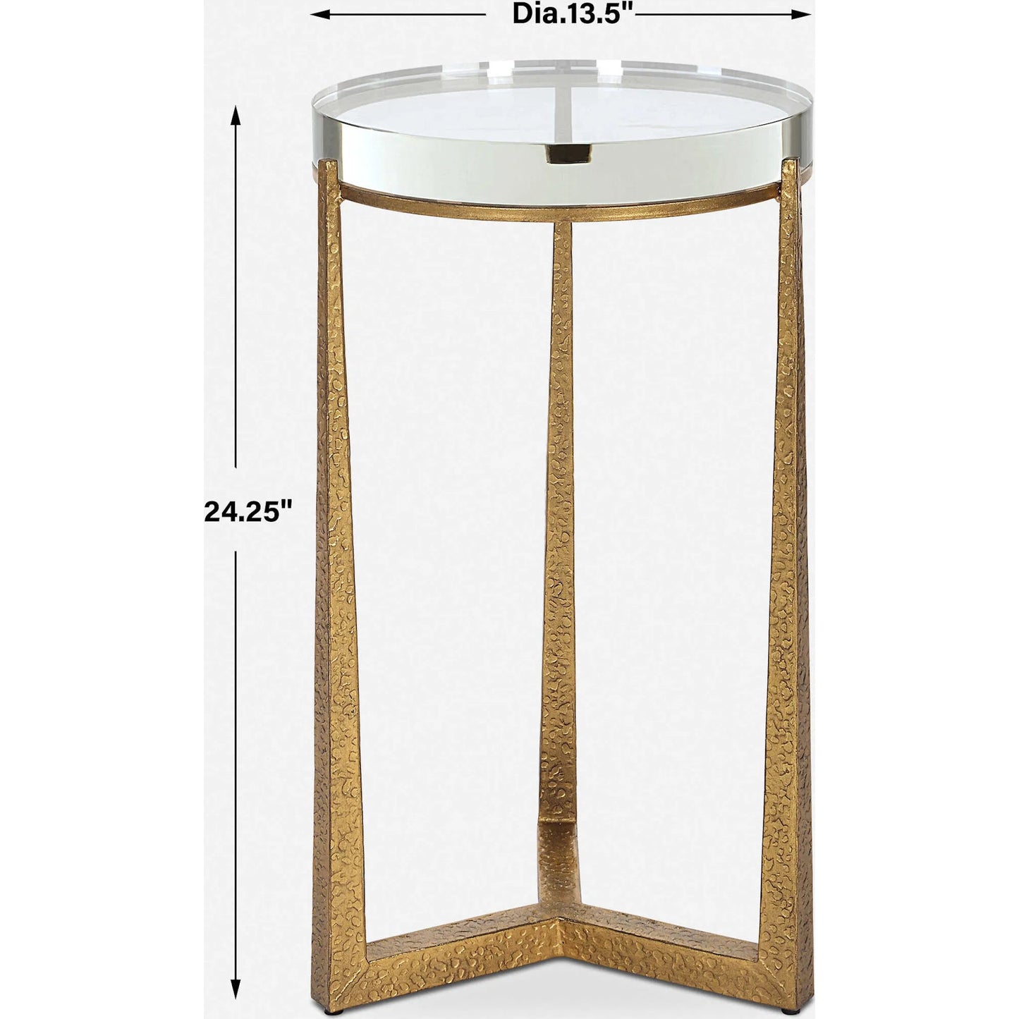 007 SI-2295375 | Unknown | Midas Accent Table by Uttermost in gold. Made from iron, crystal in a unique style.