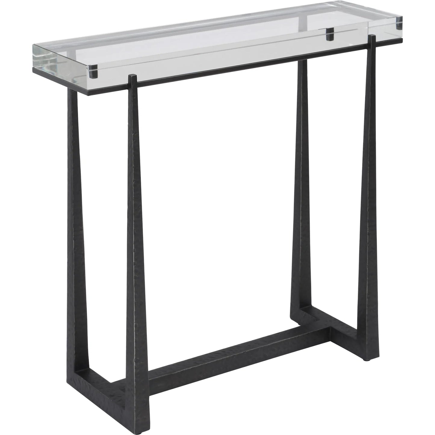001 SI-2295373 | Primary Silo | Midas Accent Table by Uttermost in dark bronze. Made from iron, crystal in a unique style.