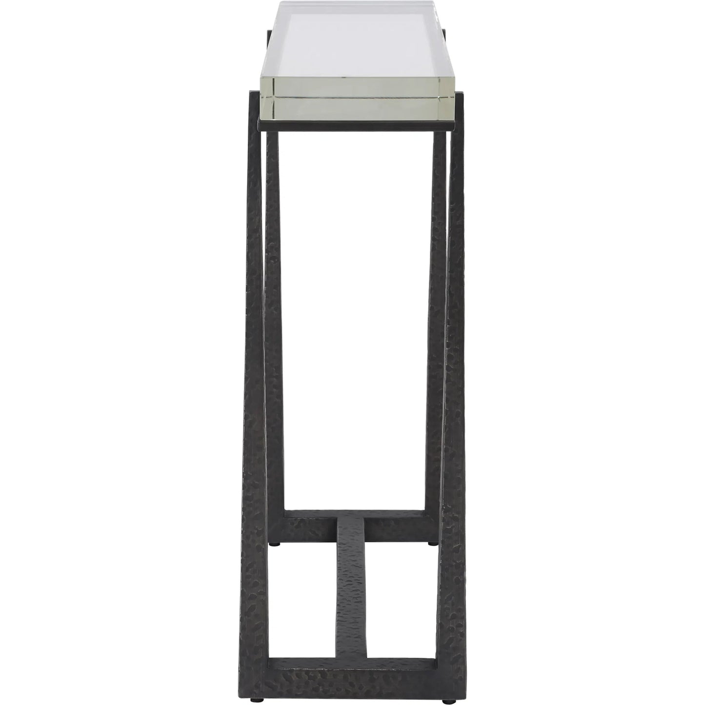 005 SI-2295373 | Unknown | Midas Accent Table by Uttermost in dark bronze. Made from iron, crystal in a unique style.