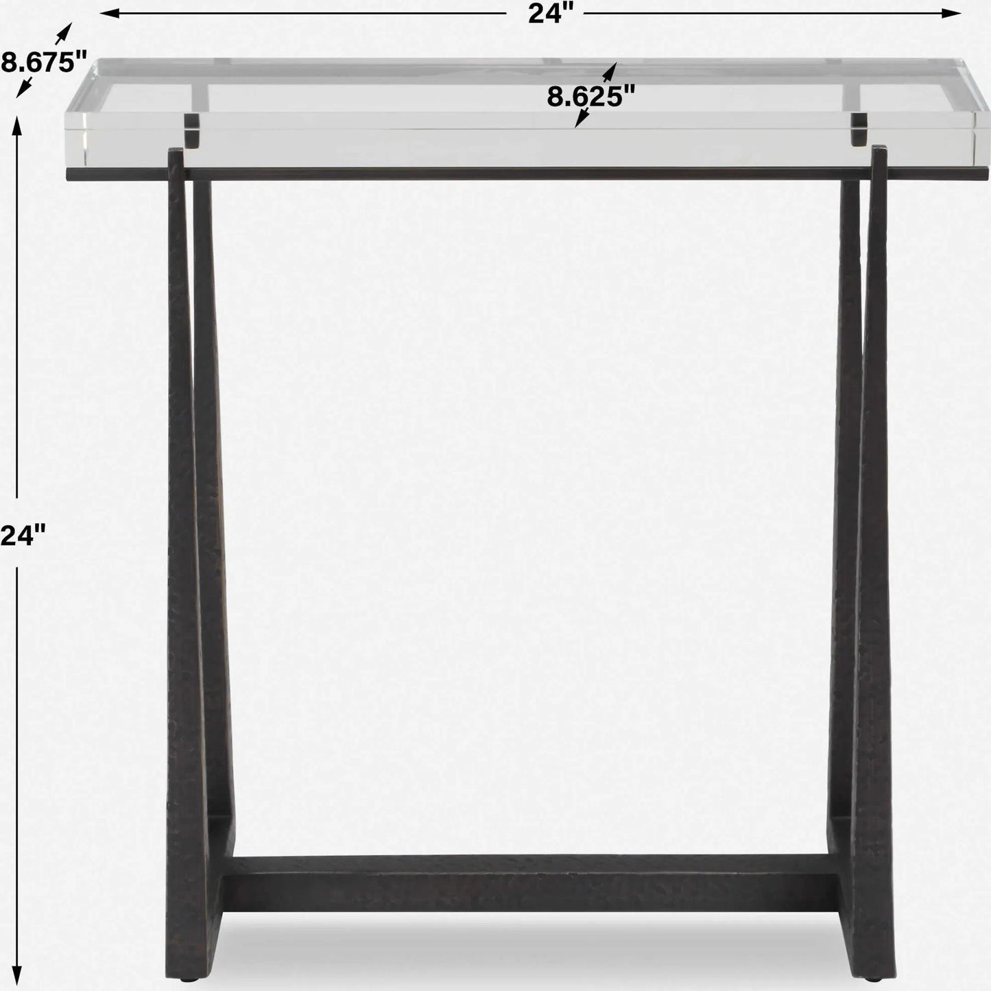 008 SI-2295373 | Unknown | Midas Accent Table by Uttermost in dark bronze. Made from iron, crystal in a unique style.