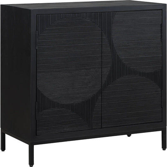 001 SI-2295359 | Primary Silo | Beswick 2-Door Cabinet by Uttermost in black. Made from iron, mdf, fraxinus mandshurica, red oak bark, fir in a modern style.