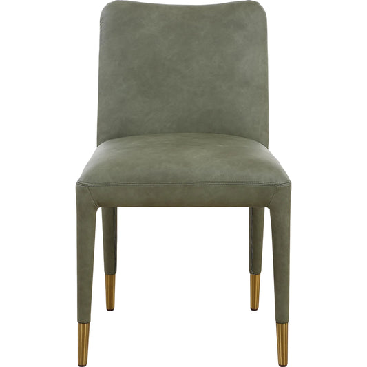 Conifer Dining Chair (Set of 2) by Uttermost in brass. Made from plywood, foam, fabric, steel in a transitional style.