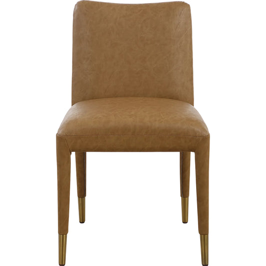 Conifer Dining Chair (Set of 2) by Uttermost in brass. Made from plywood, foam, fabric, steel in a transitional style.