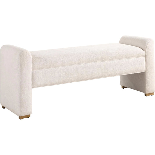 Caliste Bench by Uttermost in brass. Made from plywood, foam, fabric in a transitional style.