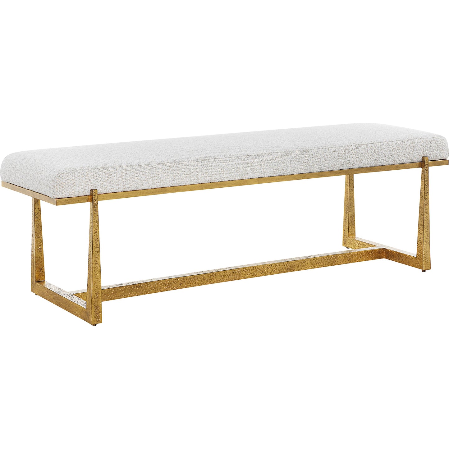 001 SI-2355243 | Primary Silo | Midas Bench by Uttermost in gold. Made from metal, mdf, foam, fiber in a unique style.