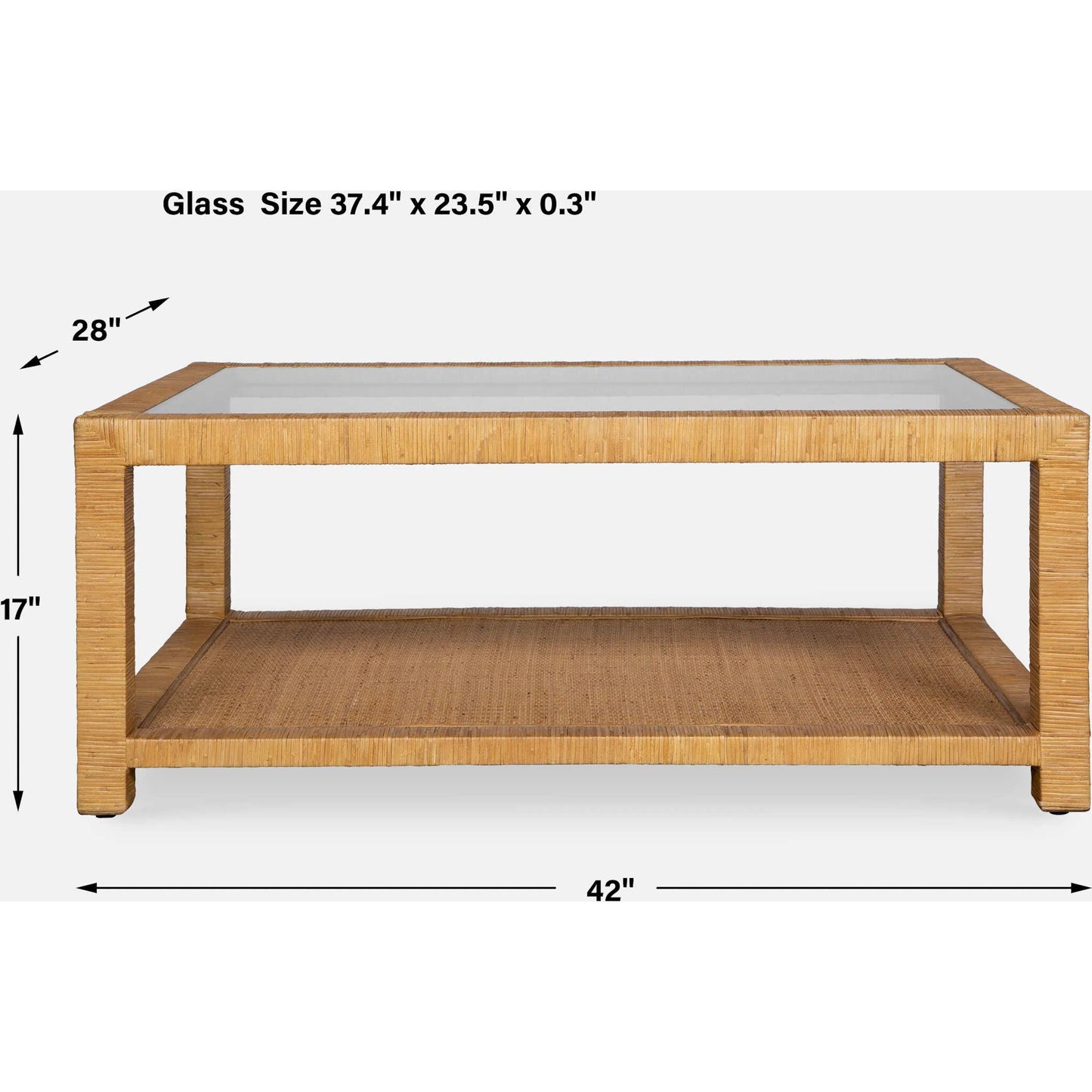 009 SI-2295351 | Unknown | Kensing Natural Coffee Table by Uttermost in natural. Made from manggo wood with rattan core in a unique style.