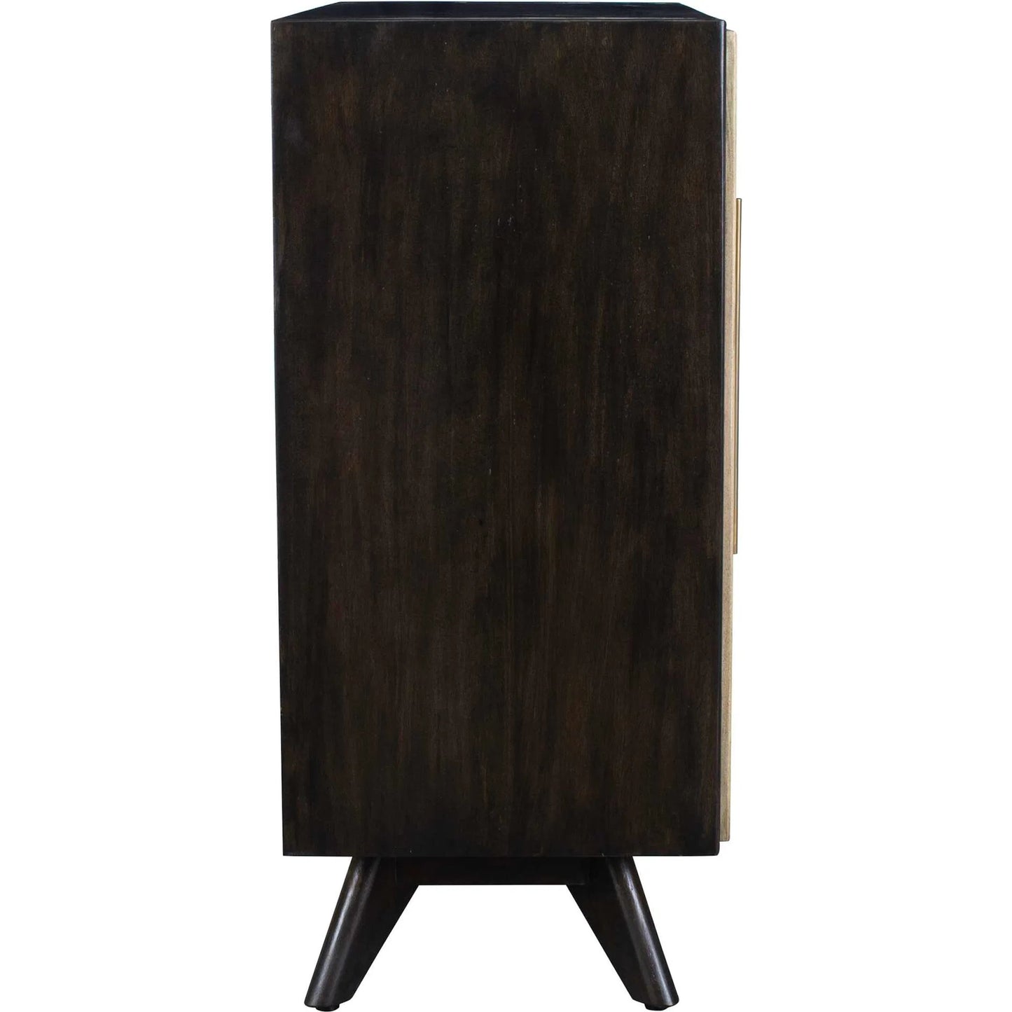 003 SI-2386761 | Closeup | Reina Modern 2 Door Cabinet by Uttermost in dark walnut. Made from mdf mango veneer, java wood in a unique style.