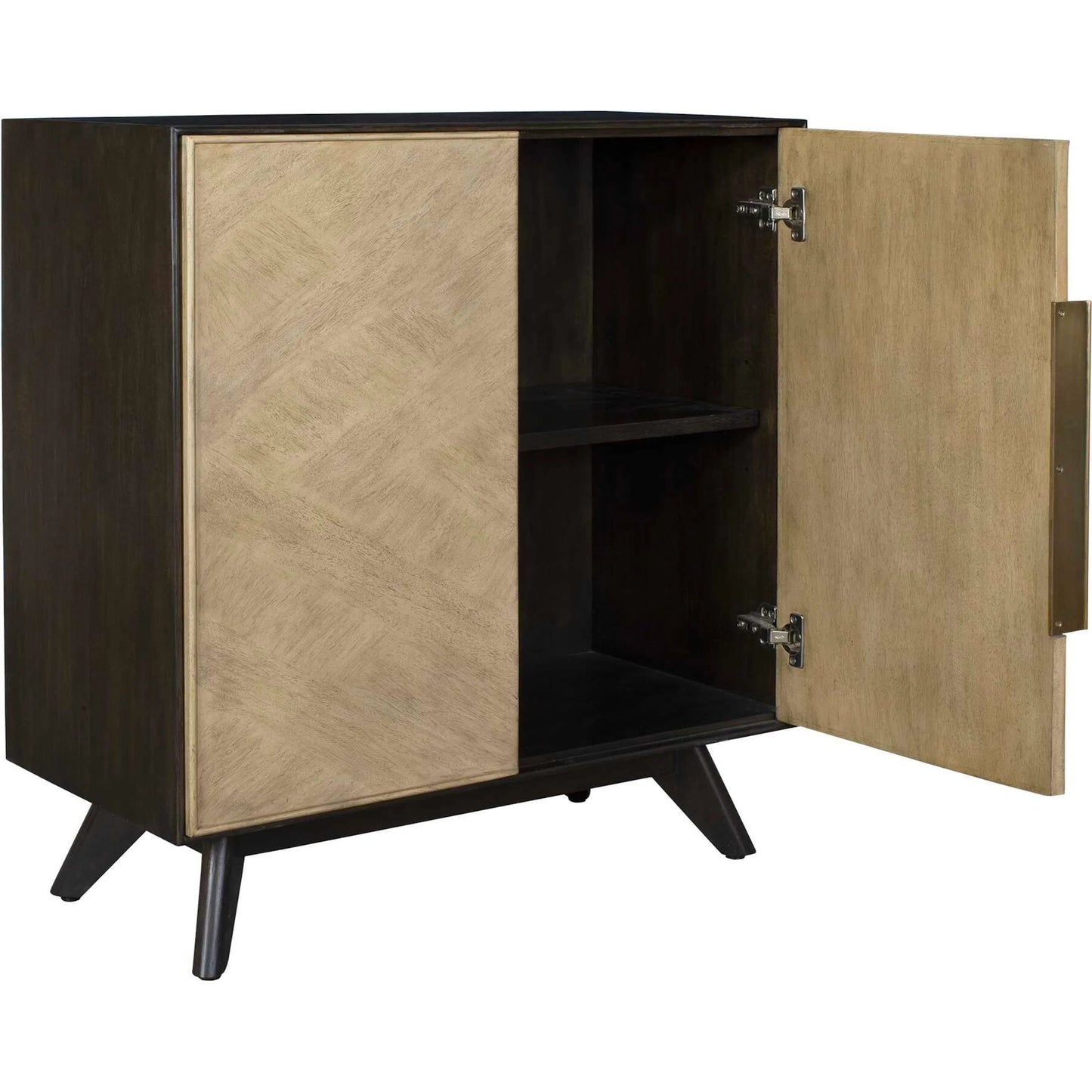 004 SI-2386761 | Unknown | Reina Modern 2 Door Cabinet by Uttermost in dark walnut. Made from mdf mango veneer, java wood in a unique style.