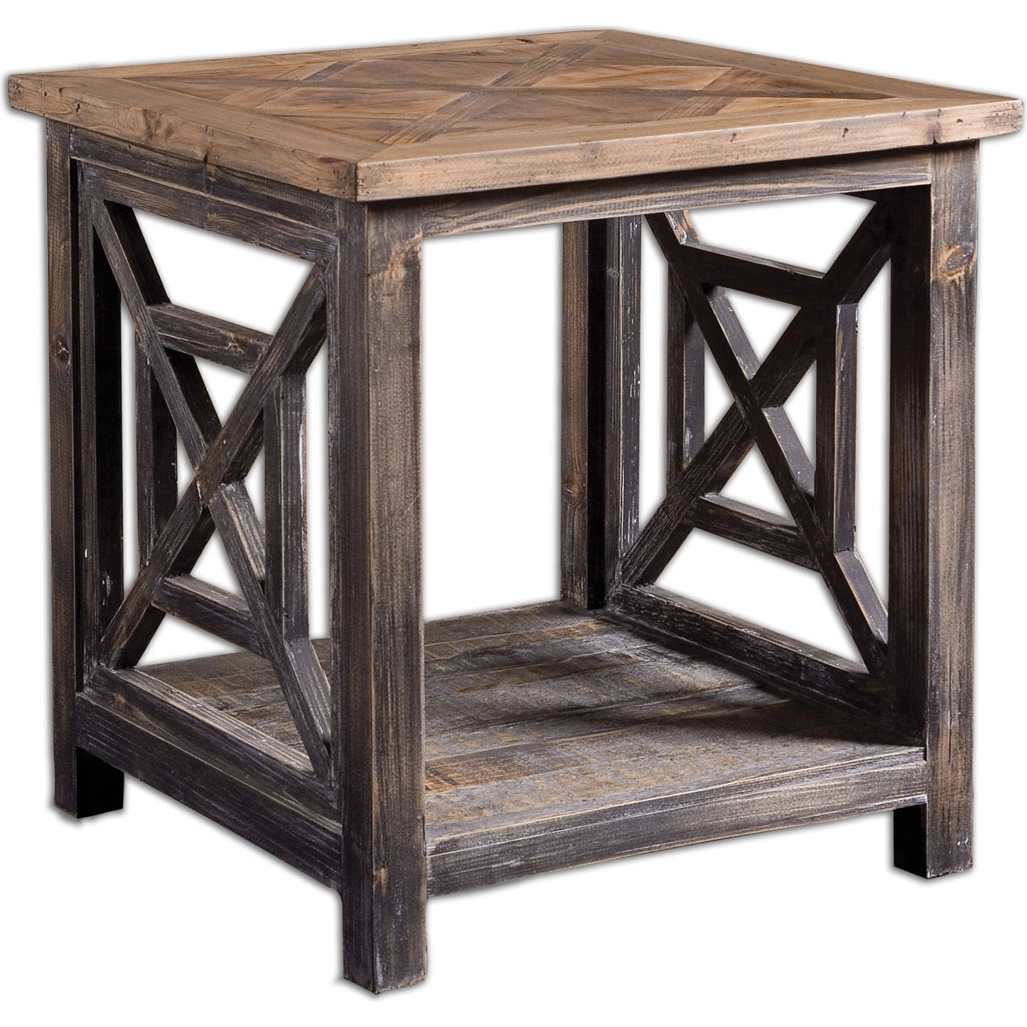 001 S-252970 | Primary Silo | Spiro Reclaimed Wood End Table by Uttermost. Made from reclaimed fir in a cottage & farmhouse style.