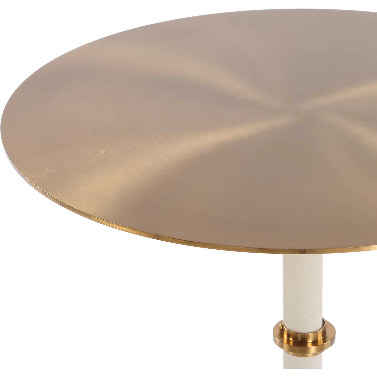 004 SI-2386793 | Unknown | Cyprus Accent Table by Uttermost in brass. Made from steel, shagreen in a unique style.