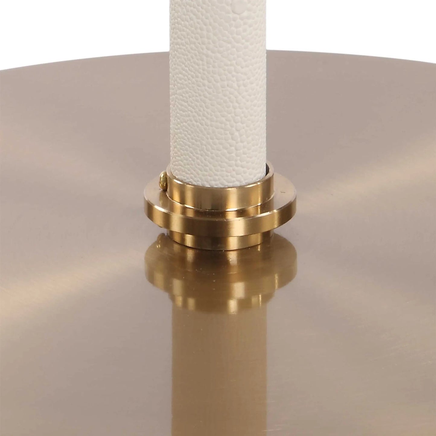 002 SI-2386793 | Closeup | Cyprus Accent Table by Uttermost in brass. Made from steel, shagreen in a unique style.