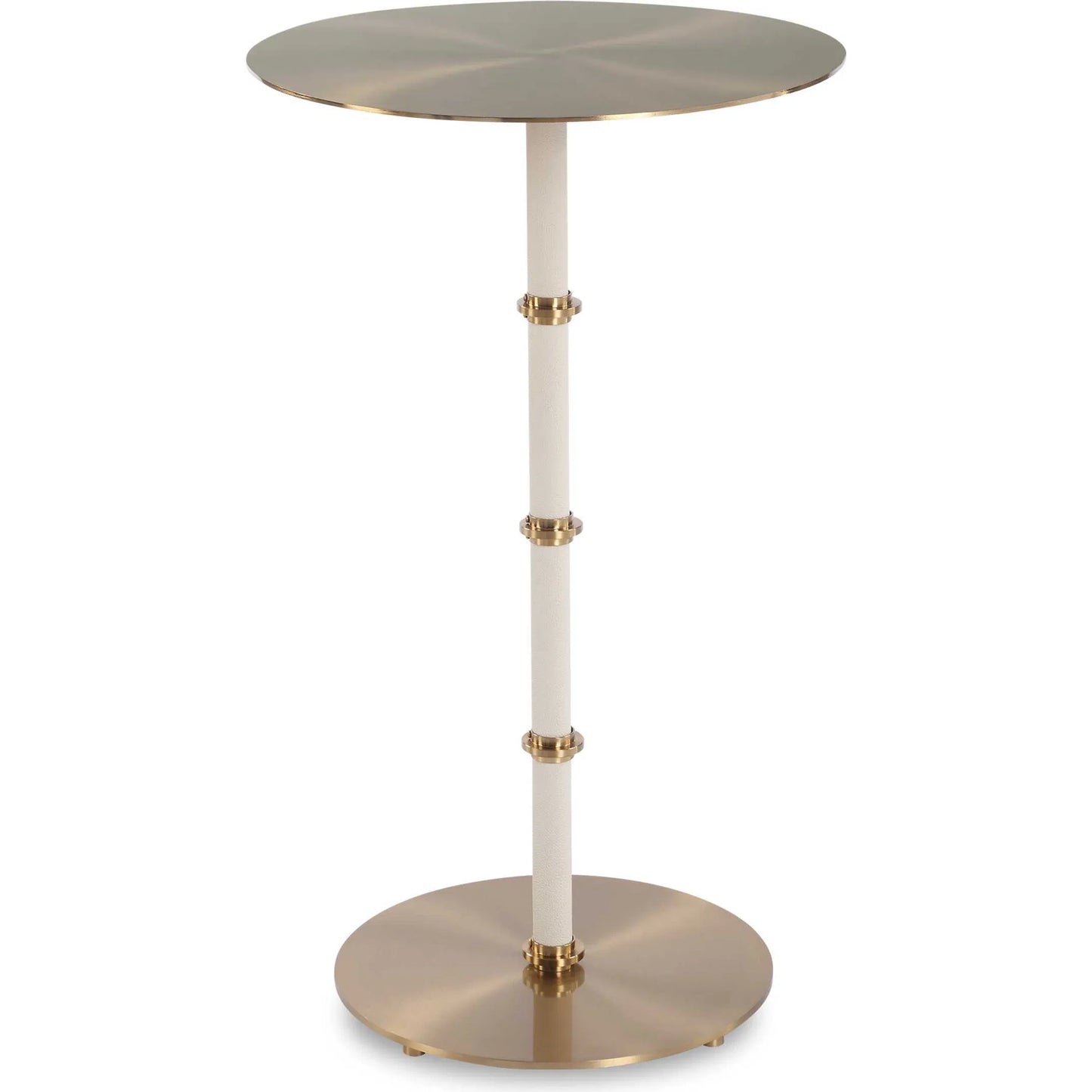 001 SI-2386793 | Primary Silo | Cyprus Accent Table by Uttermost in brass. Made from steel, shagreen in a unique style.