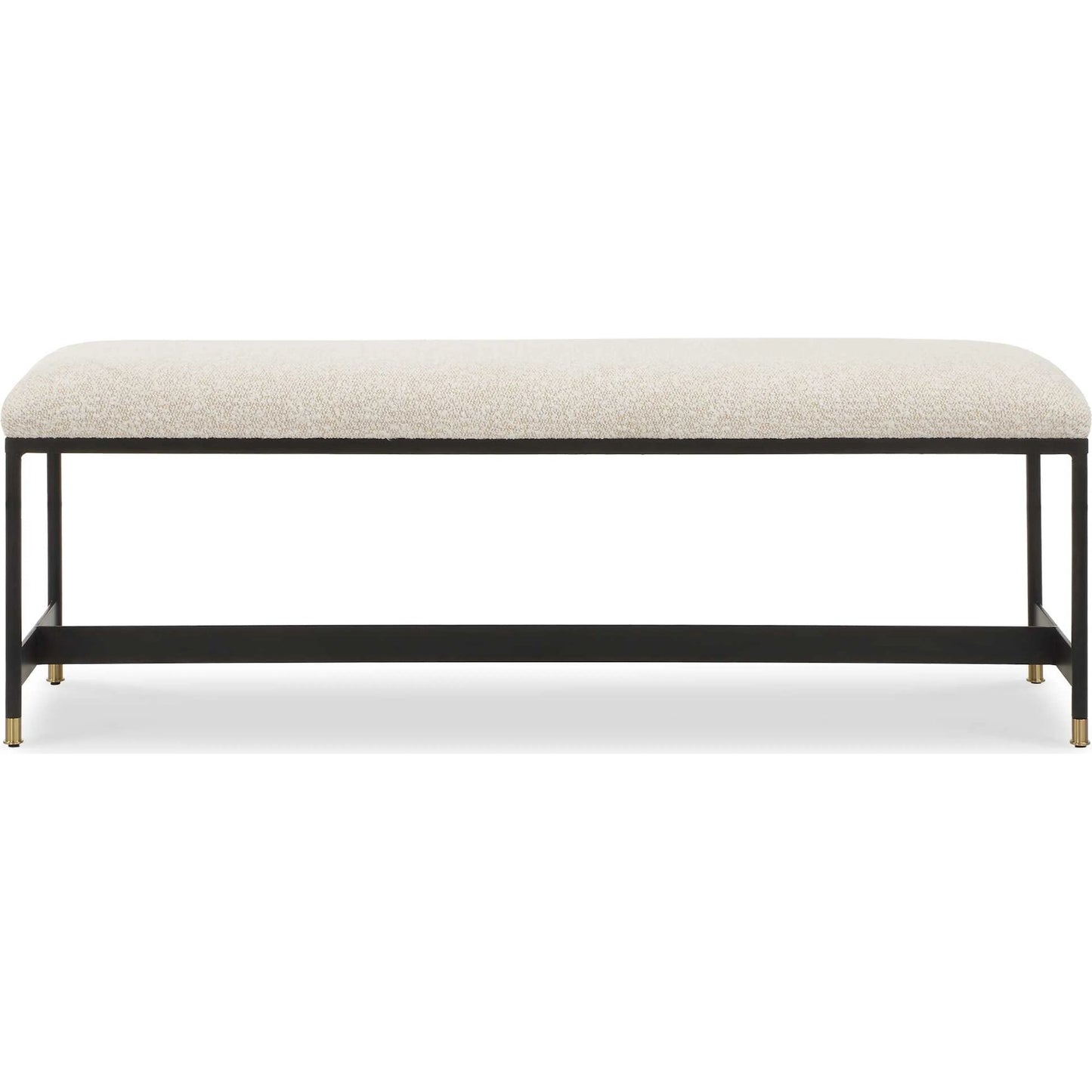 002 SI-2386661 | Additional Silo | Halston Upholstered Bench by Uttermost in matte black, brass. Made from iron, mdf, foam, fabric in a transitional style.