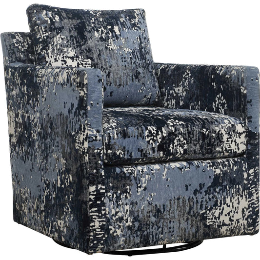 Tisdell Patterned Swivel Glider by Uttermost in indigo, gray. Made from plywood, hardwood, fabric, foam in a eclectic & global style.