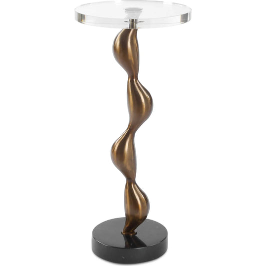 Remolino Drink Table by Uttermost in bronze. Made from crystal, marble, iron in a modern style.