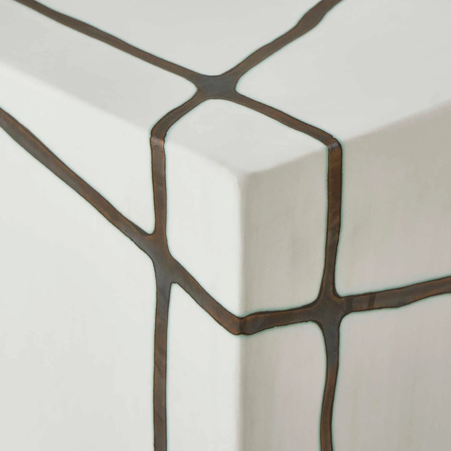 005 SI-2386816 | Unknown | Rocklyn Garden Stool by Uttermost in bronze, white. Made from earthenware in a unique style.