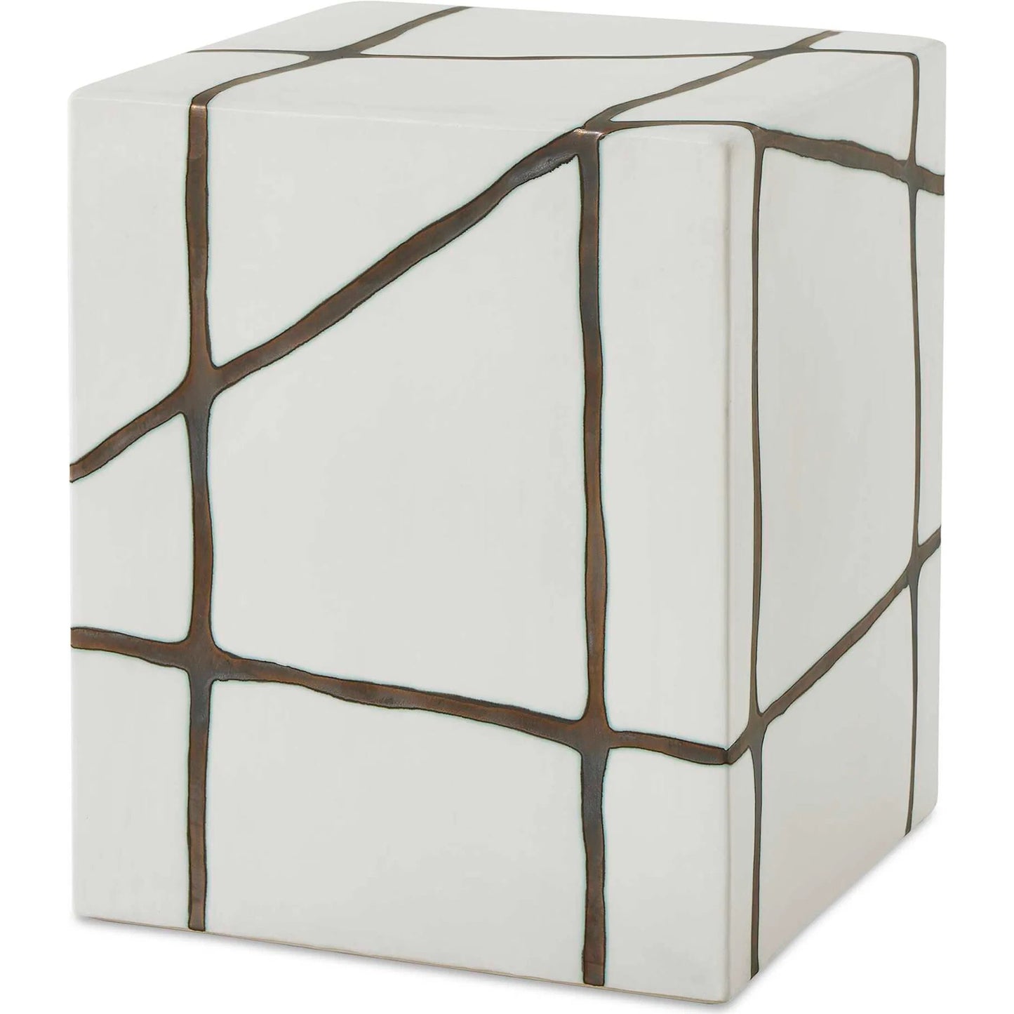 001 SI-2386816 | Primary Silo | Rocklyn Garden Stool by Uttermost in bronze, white. Made from earthenware in a unique style.