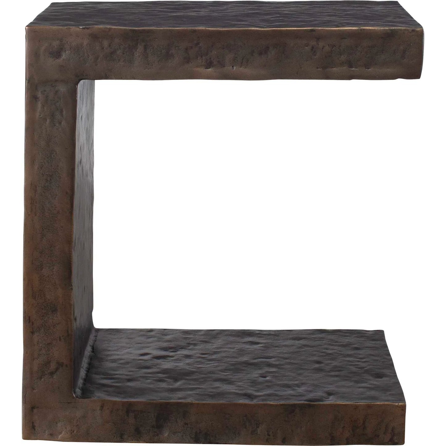 002 SI-2386820 | Closeup | Obra Outdoor Side Table by Uttermost in dark bronze. Made from metal in a unique style.