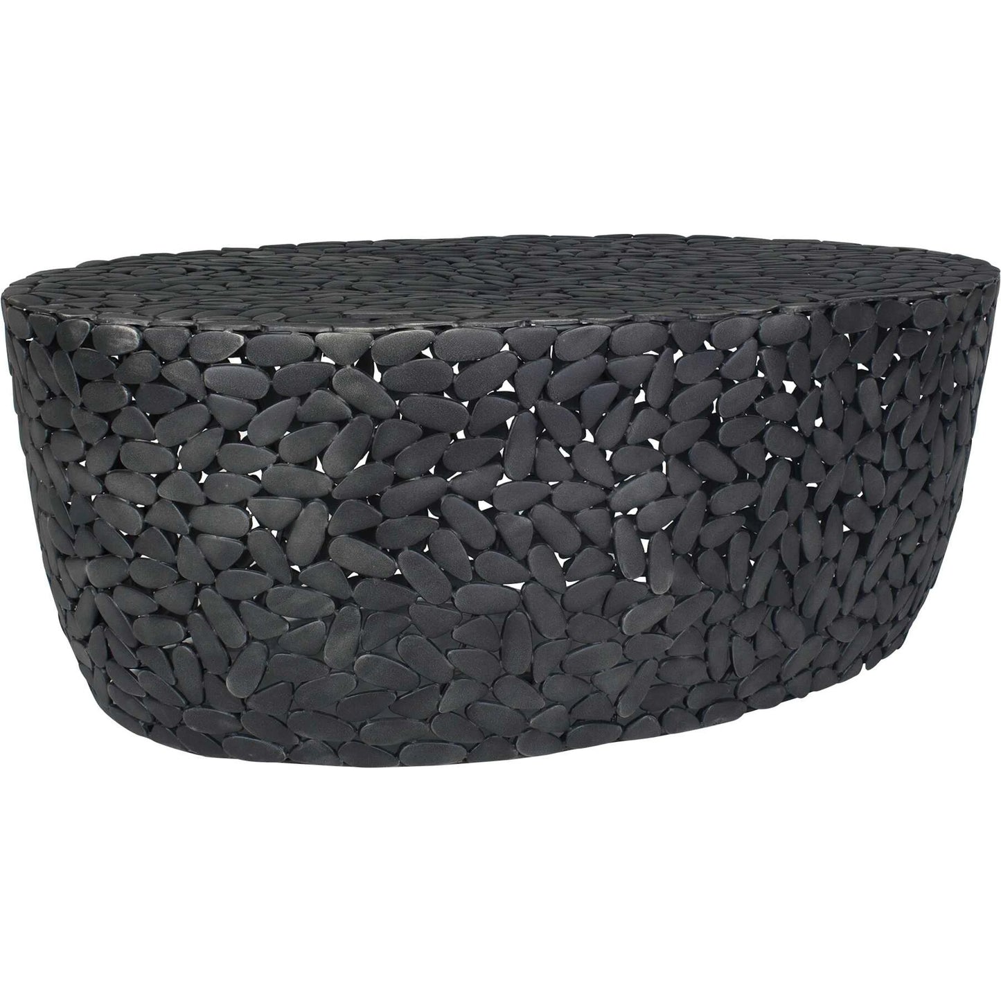 004 SI-2386828 | Unknown | Rivington Outdoor Pebble Coffee Table by Uttermost in black. Made from aluminium in a unique style.