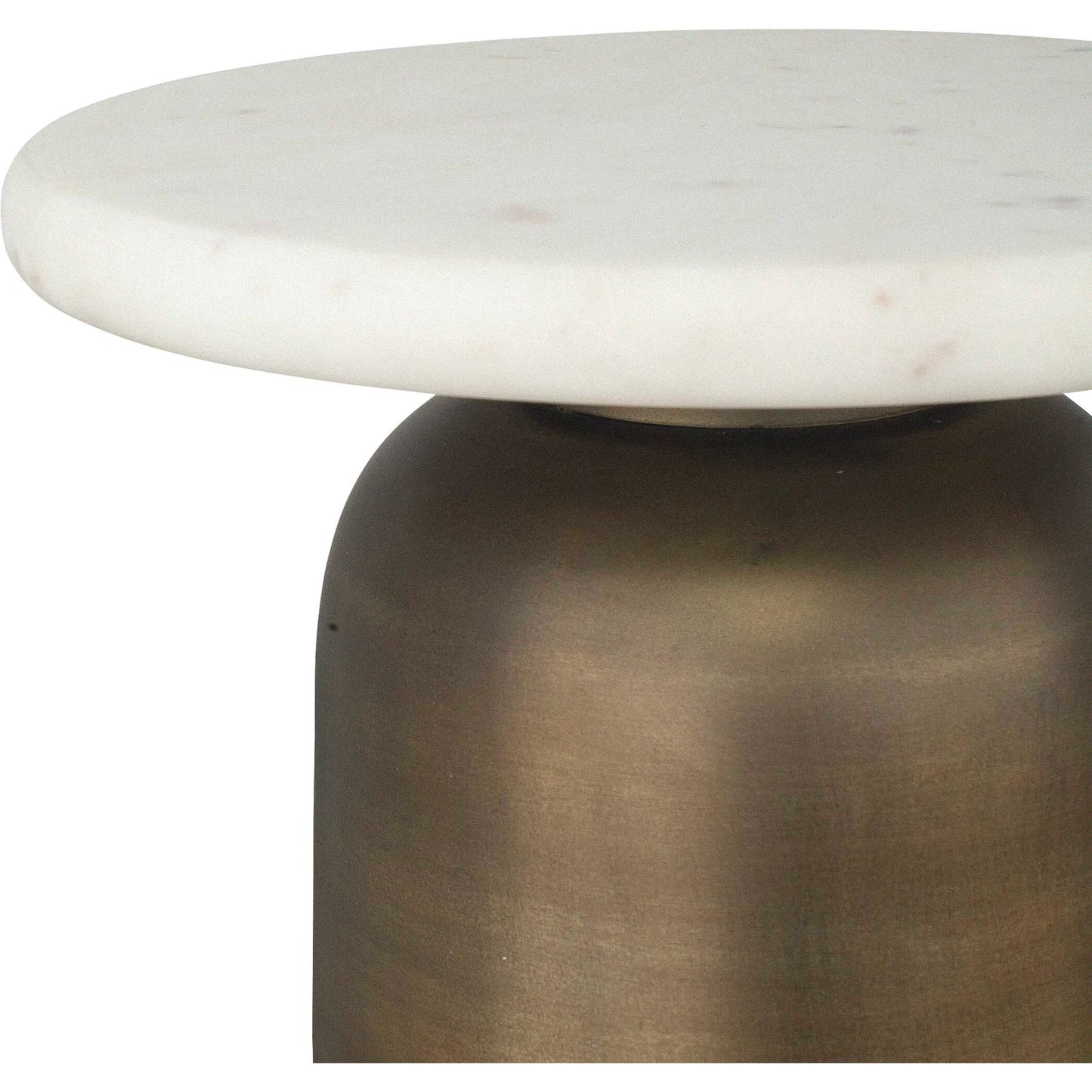 004 SI-2453129 | Closeup | Reiss Drink Table by Uttermost in brass. Made from aluminium, marble in a modern style.