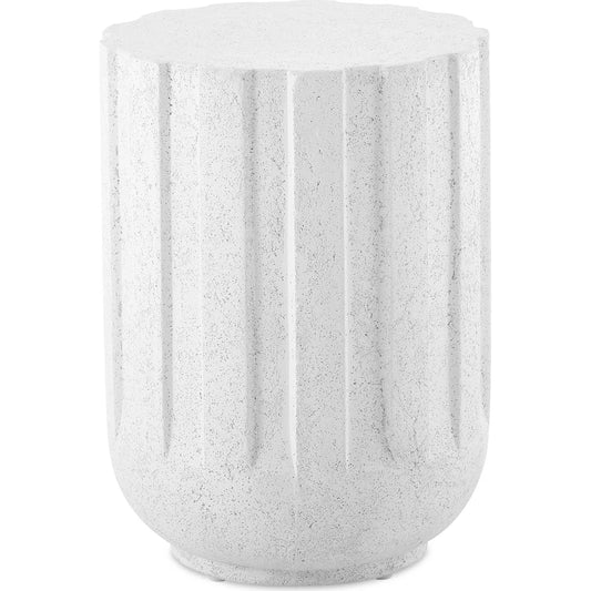 Jane Outdoor Accent Table by Uttermost in white. Made from glass fiber reinforced concrete in a transitional style.