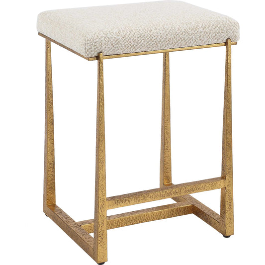 Midas Counter Stool by Uttermost. Made from iron, mdf, foam, fabric in a transitional style.