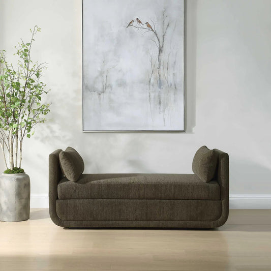 Abound Oversized Herb Bench by Uttermost in green. Made from plywood, hardwood, fabric, foam in a unique style.