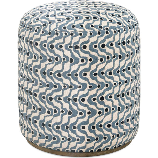 001 SI-2526329 | Primary Silo | Cas Fabric Ottoman by Uttermost in blue. Made from solid wood, plywood, foam, fabric in a unique style.