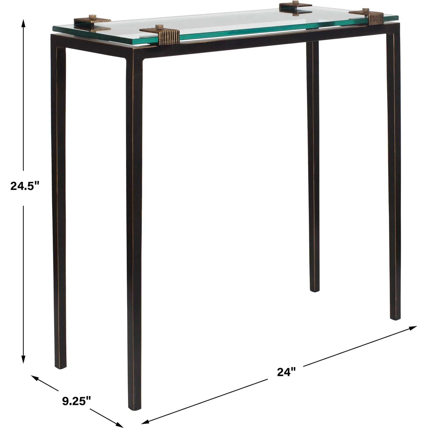 006 SI-2630685 | Unknown | Averona Glass Top Accent Table by Uttermost in bronze and bronze. Made from iron, glass in a unique style.