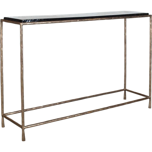 001 SI-2526295 | Primary Silo | Ovard Minimalist Console Table by Uttermost in brass. Made from recycled glass, iron in a unique style.