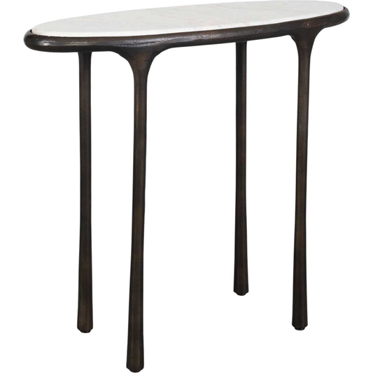 000 SI-2630718 | Primary Silo | Ata Accent Table by Uttermost in bronze and dark. Made from aluminium, marble in a unique style.