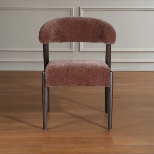 Avera Espresso Dining Chair by Uttermost in brown and dark. Made from rubber wood, plywood, foam, fabric in a unique style.