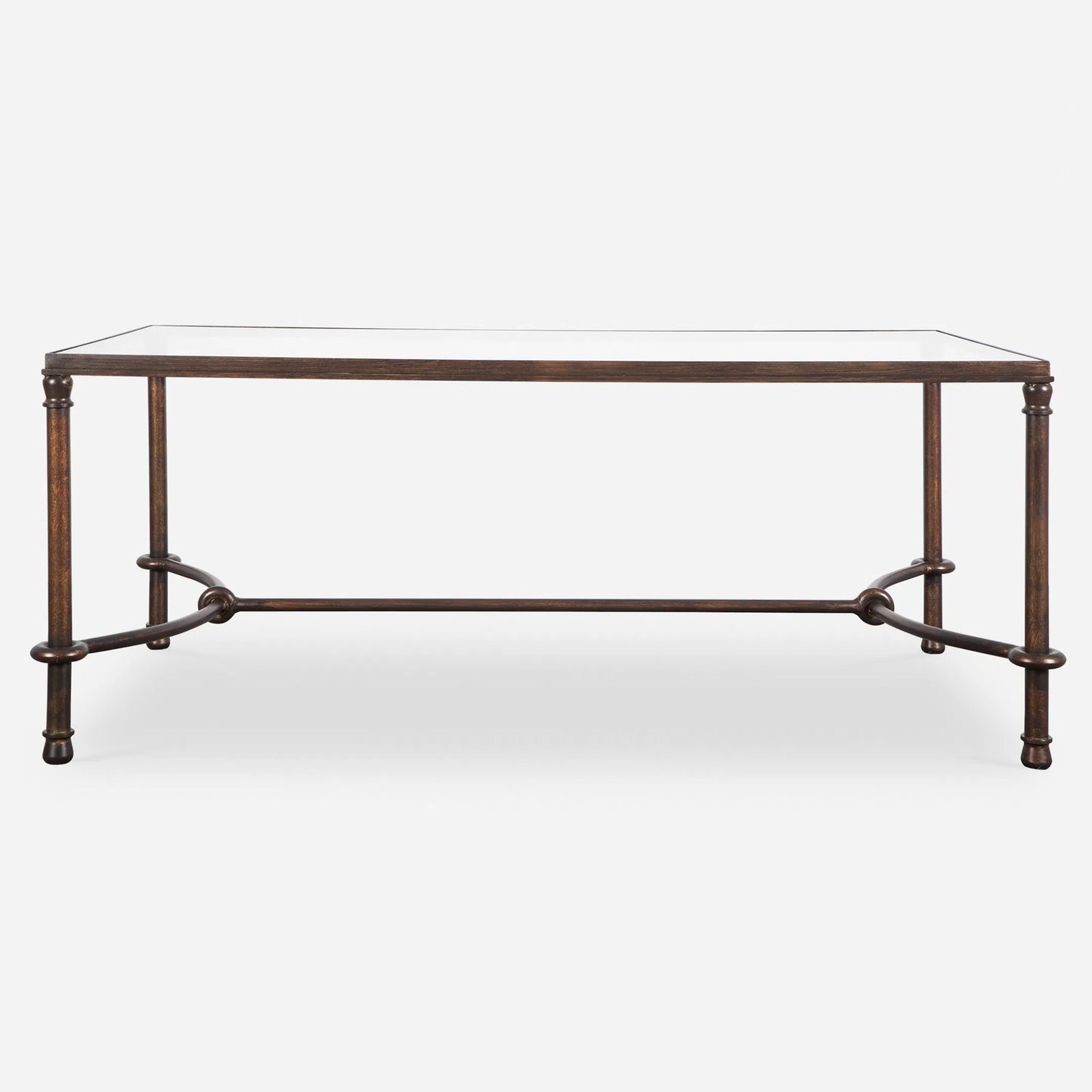 002 S-252991 | Primary Silo | Warring Iron Coffee Table by Uttermost in iron. Made from metal, tempered glass in a cottage & farmhouse style.