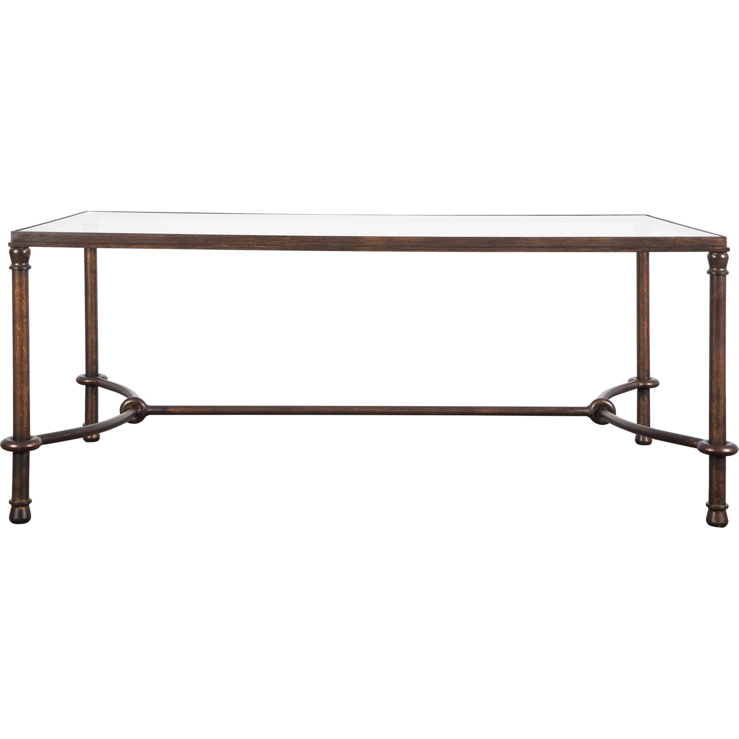 001 S-252991 | Primary Silo | Warring Iron Coffee Table by Uttermost in iron. Made from metal, tempered glass in a cottage & farmhouse style.