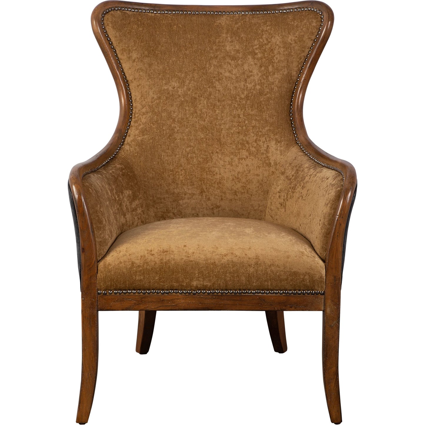 001 S-252824 | Primary Silo | Snowden Tan Wing Chair by Uttermost. Made from wood, foam, fabric, pu leather in a cottage & farmhouse style.