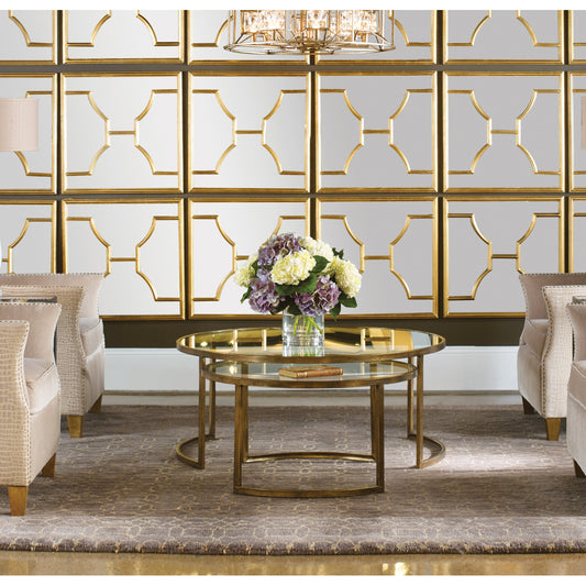 Rhea Nested Coffee Tables (Set of 2) by Uttermost. Made from metal, glass in a modern style.