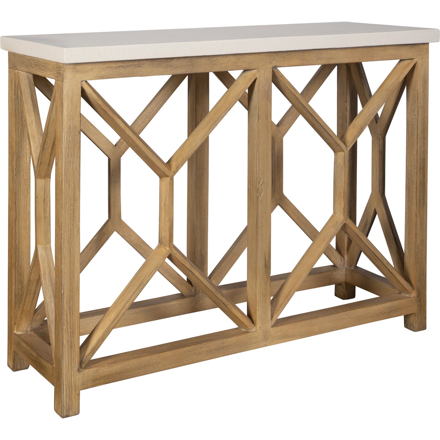 008 S-253233 | Additional Silo | Catali Ivory Stone Console Table by Uttermost. Made from javawood with stone in a cottage & farmhouse style.