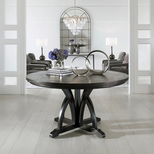 Maiva Dining Table by Uttermost in black. Made from mango wood with mdf carb phase 2 in a transitional style.