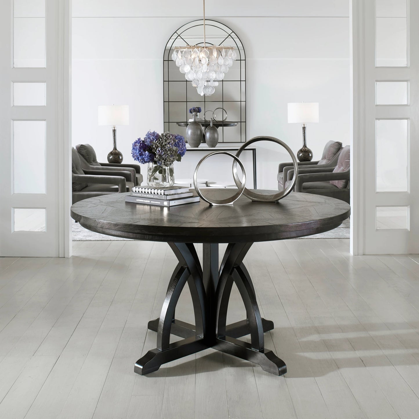 013 S-329029 | Lifestyle | Maiva Dining Table by Uttermost in black. Made from mango wood with mdf carb phase 2 in a transitional style.