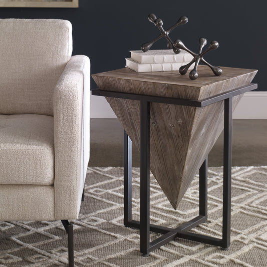 Bertrand Wood Accent Table by Uttermost. Made from iron, fir, mdf in a modern style.