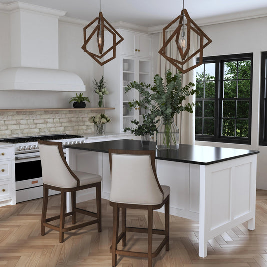 Purcell Leather Counter Stool by Uttermost. Made from rubber wood, plywood, foam, fabric in a transitional style.