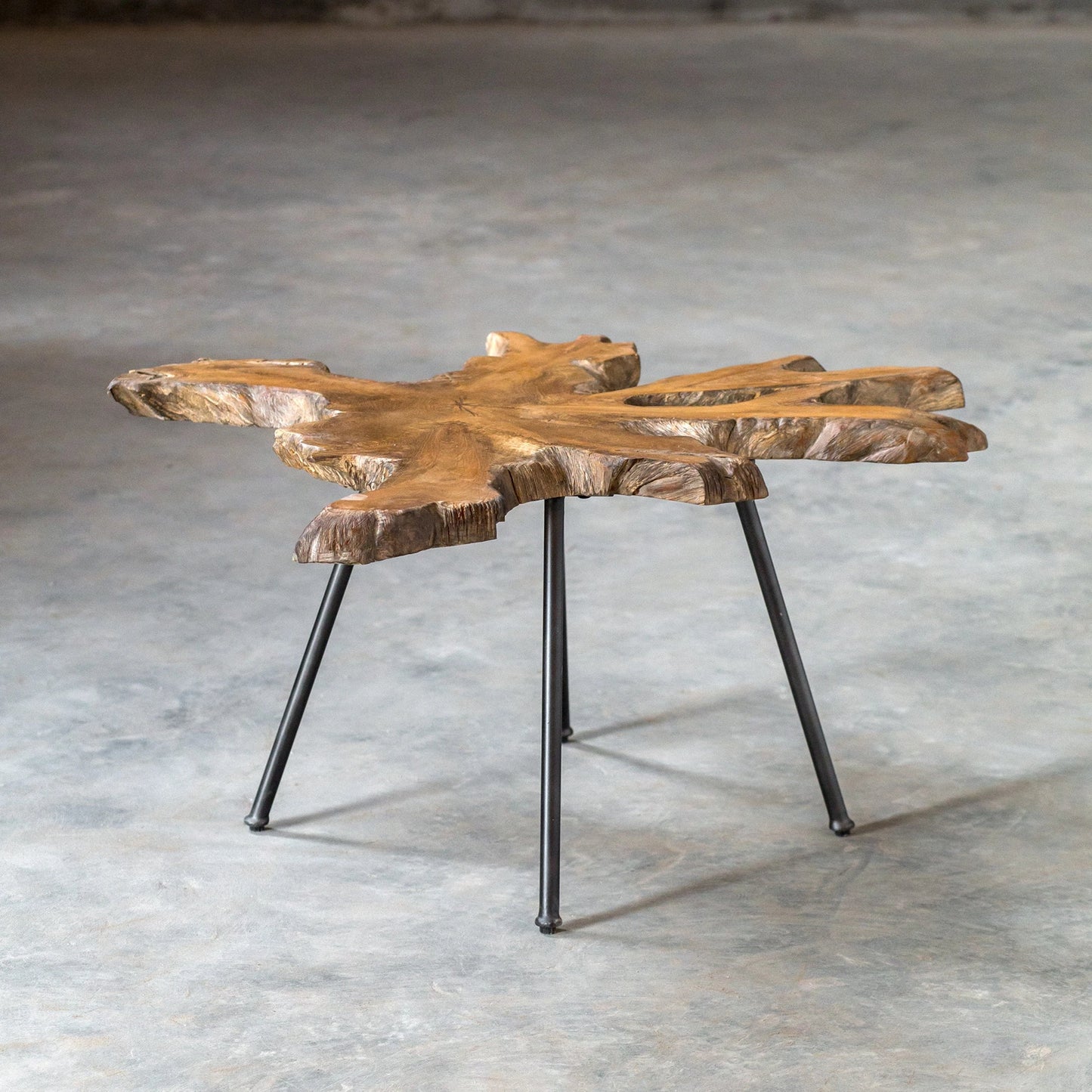 004 S-343779 | Additional Silo | Kravitz Accent Table by Uttermost. Made from teak wood with metal iron in a eclectic & global style.