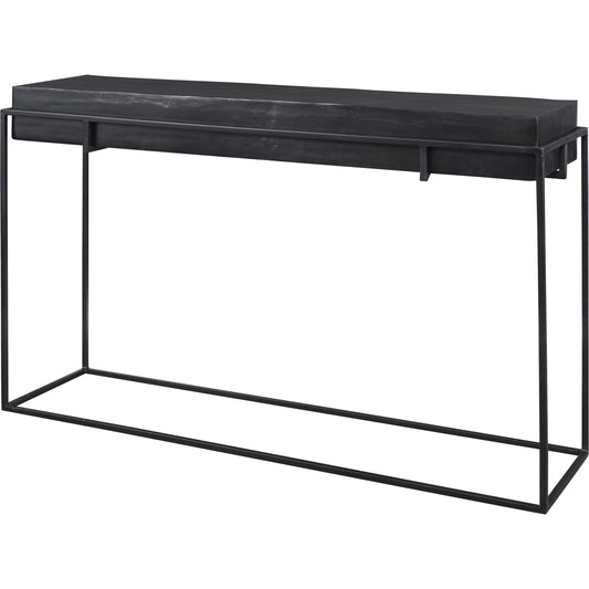 001 SI-1750294 | Primary Silo | Telone Console Table by Uttermost in black. Made from iron, aluminum in a modern style.