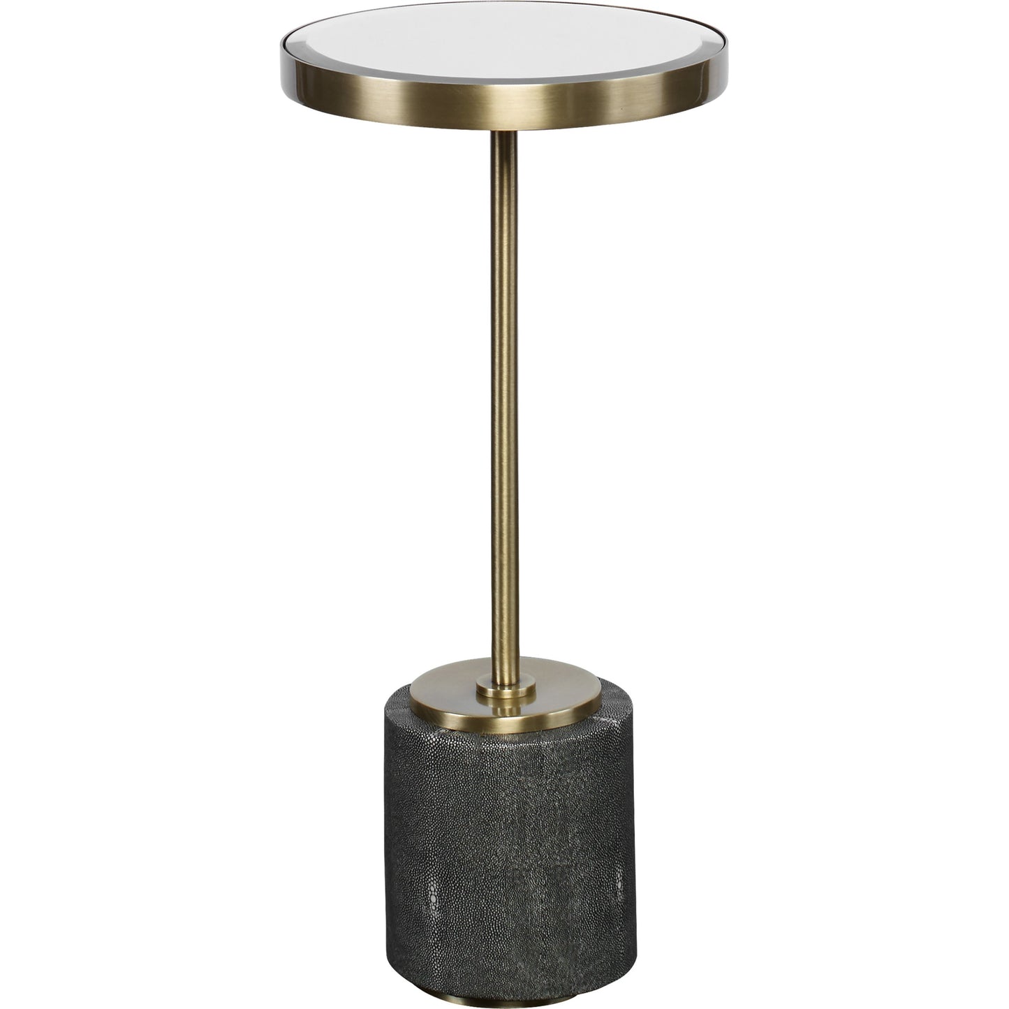 001 SI-1750275 | Additional Silo | Laurier Accent Table by Uttermost in brass. Made from 50% iron, 15% glass, 10% faux ful, 25% pine wood in a transitional style.