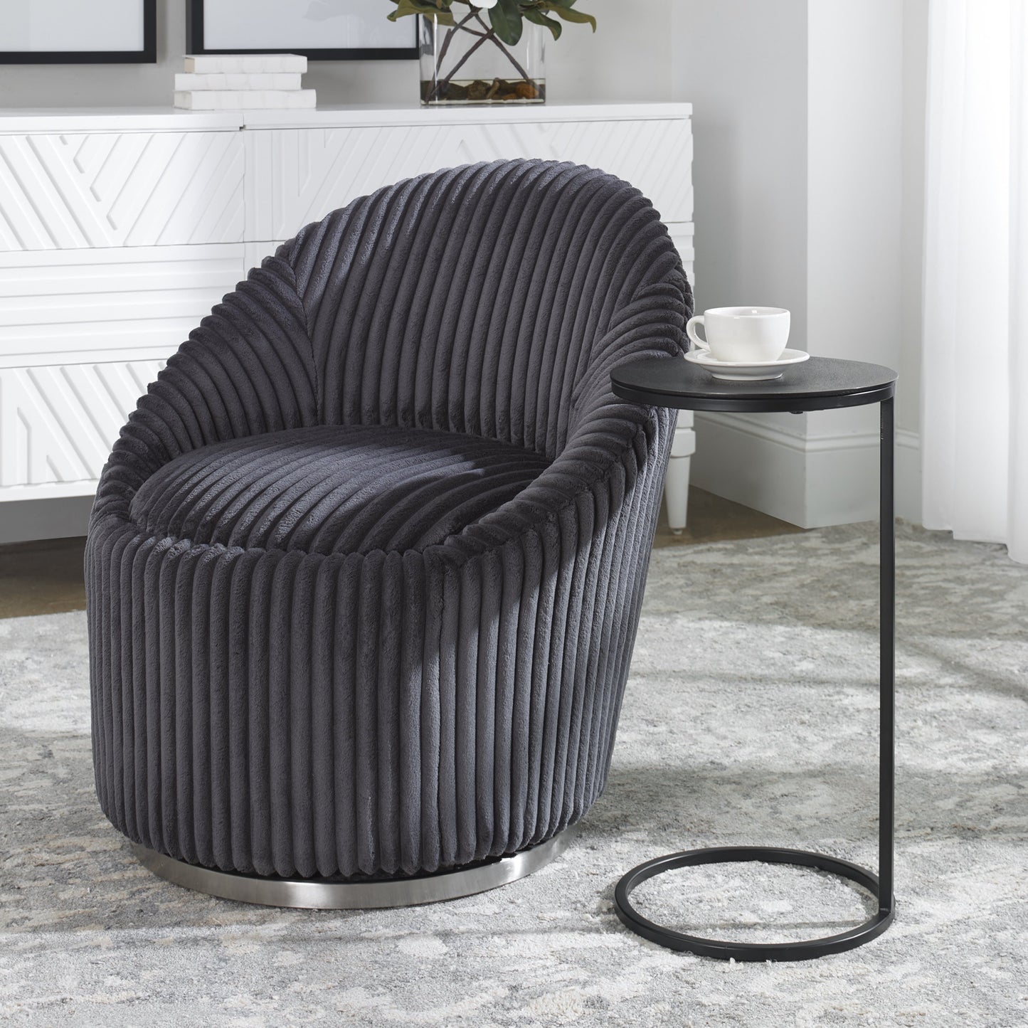014 SI-1754786 | Lifestyle | Brunei Accent Table by Uttermost. Made from iron, aluminum in a modern style.