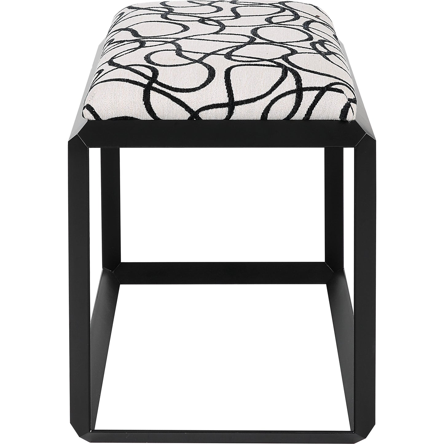 005 SI-2016442 | Additional Silo | Curls Bench by Uttermost in stone gray and satin black. Made from iron, mdf, polyester, foam in a modern style.