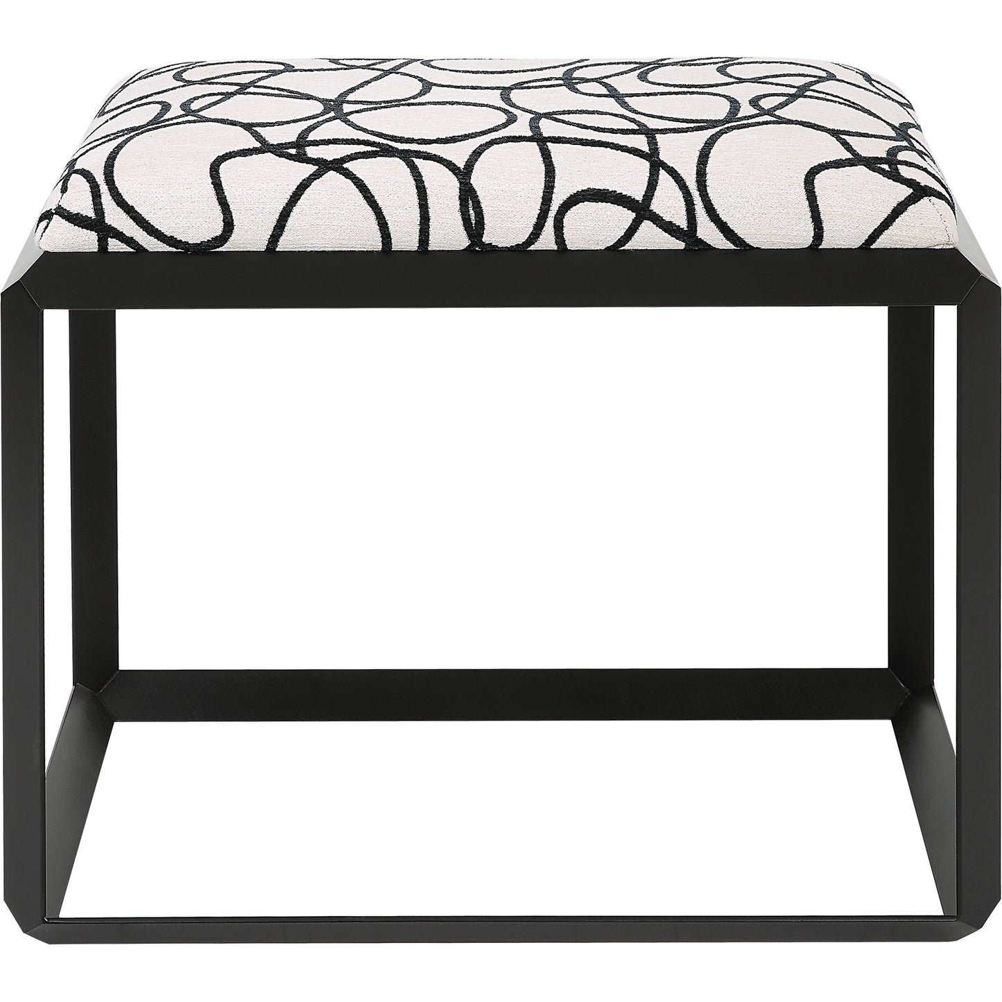 003 SI-2016442 | Additional Silo | Curls Bench by Uttermost in stone gray and satin black. Made from iron, mdf, polyester, foam in a modern style.
