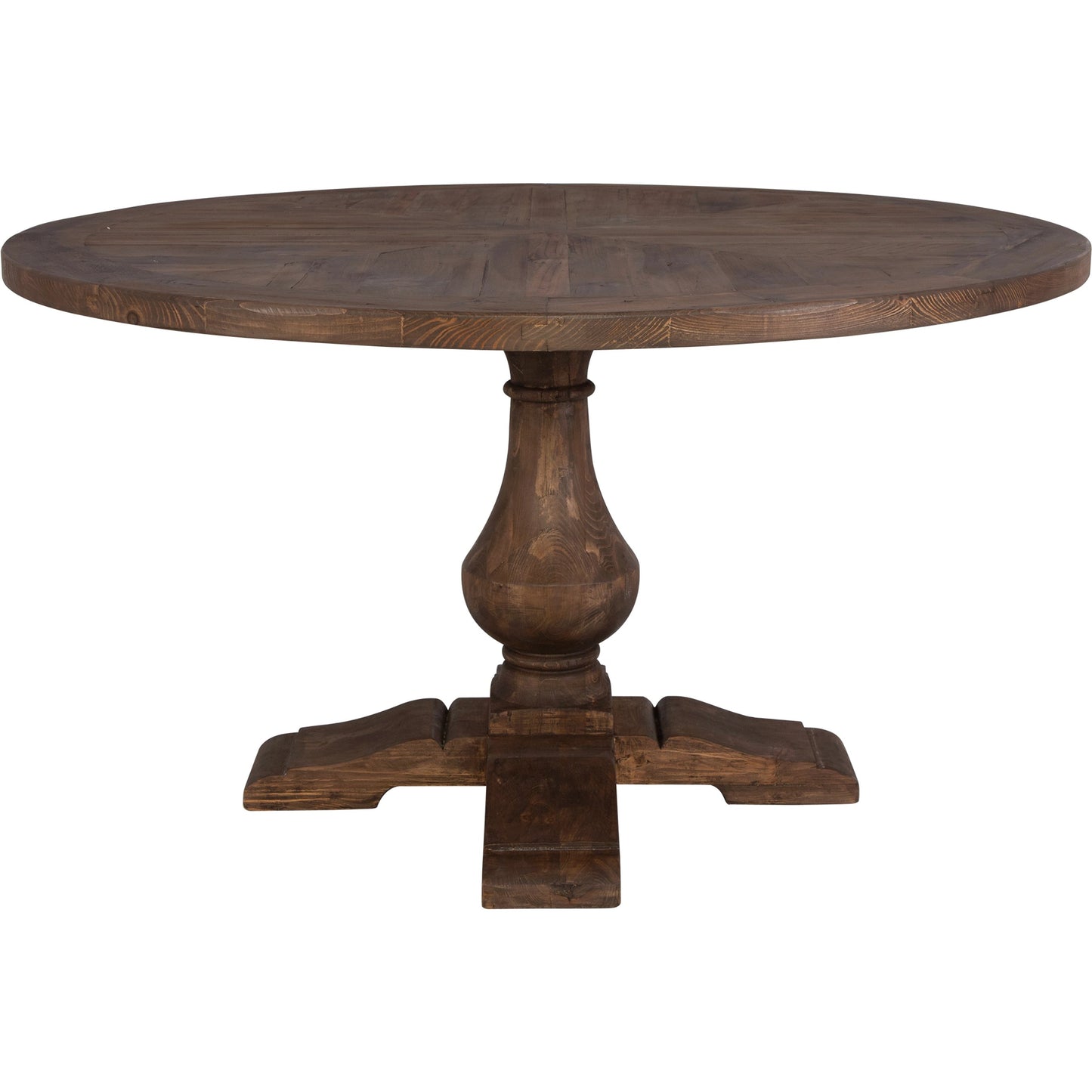 002 SI-2108103 | Additional Silo | Stratford Round Dining Table by Uttermost in stony gray wash. Made from reclaimed fir in a traditional style.